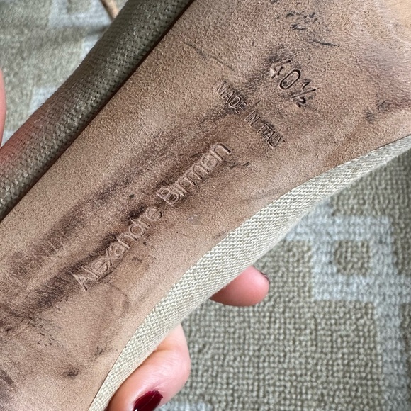 Alexandre Birman Cork Stiletto Heels Linen Peep Toe Pumps Beige High Heel 40.5 - Picture 9 of 11